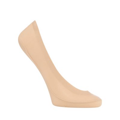 Beige seamless footsie socks